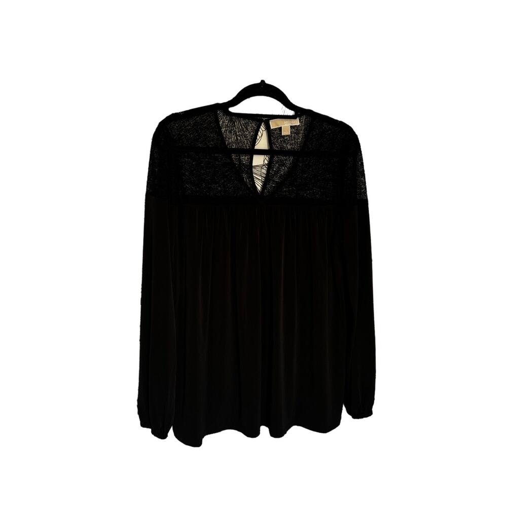 Michael Michael Kors Black Long Sleeve Career Wear Blouse Women's Size Large